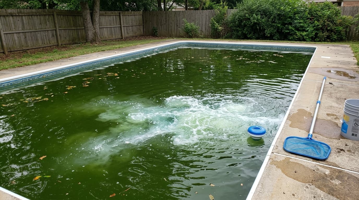 Pool before green pool treatment