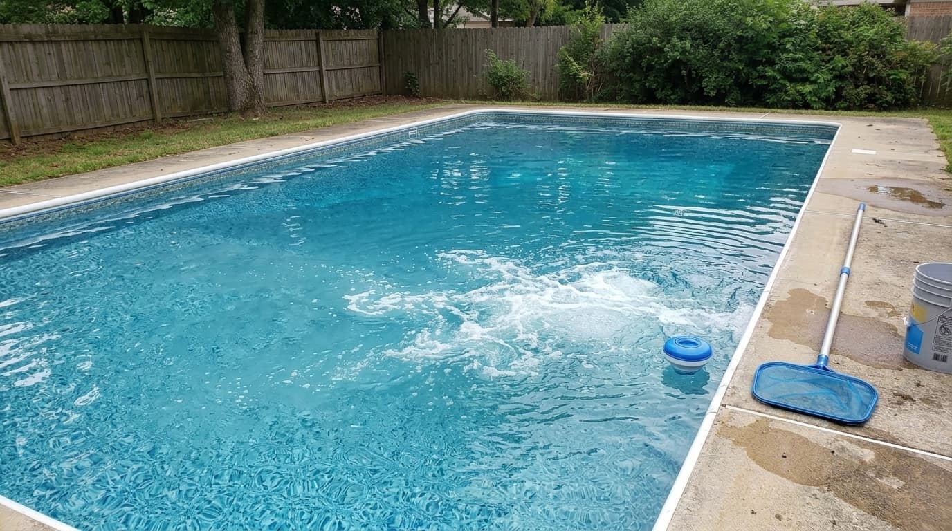 Pool after green pool treatment